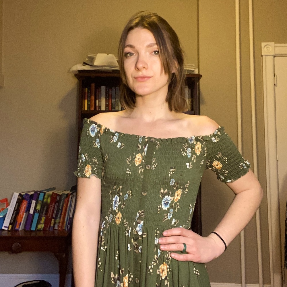 Floral green dress